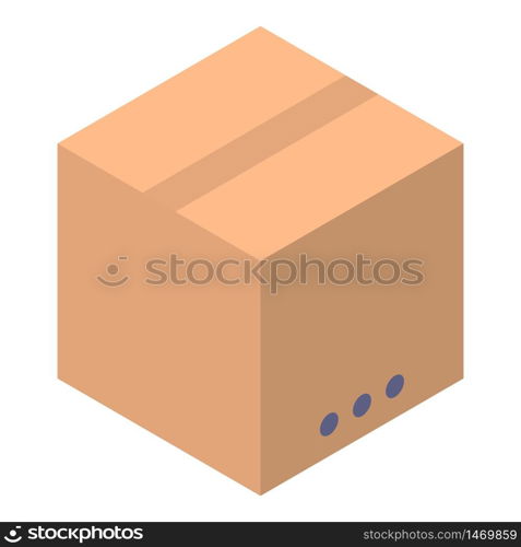 Carton parcel icon. Isometric of carton parcel vector icon for web design isolated on white background. Carton parcel icon, isometric style