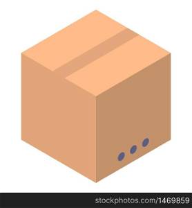 Carton parcel icon. Isometric of carton parcel vector icon for web design isolated on white background. Carton parcel icon, isometric style