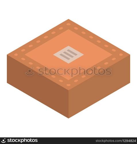 Carton square box icon. Isometric of carton square box vector icon for web design isolated on white background. Carton square box icon, isometric style