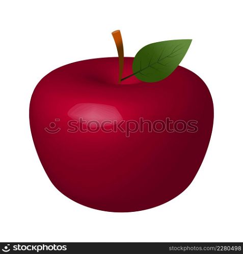 Cartoon 3d icon with red apple. Food illustration. Natural organic nutrition. Vector illustration. stock image. EPS 10.. Cartoon 3d icon with red apple. Food illustration. Natural organic nutrition. Vector illustration. stock image.