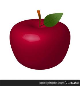 Cartoon 3d icon with red apple. Food illustration. Natural organic nutrition. Vector illustration. stock image. EPS 10.. Cartoon 3d icon with red apple. Food illustration. Natural organic nutrition. Vector illustration. stock image.