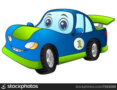 Cartoon a sport blue car