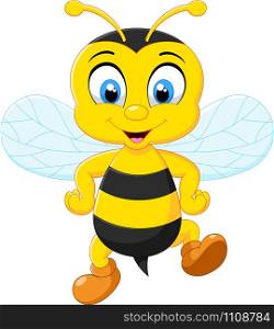 Cartoon adorable bees