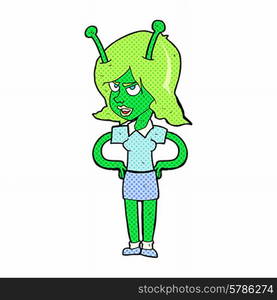 cartoon alien woman