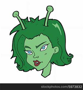 cartoon alien woman