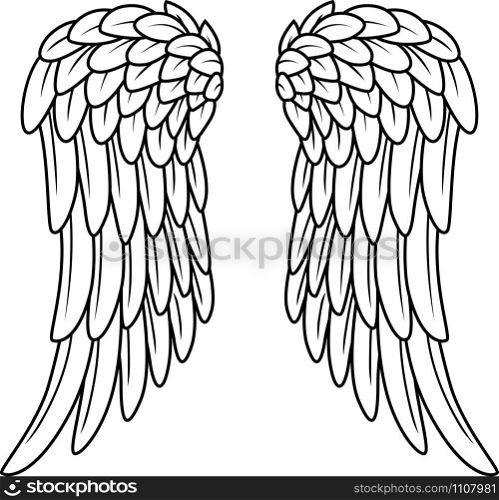Cartoon angel wings