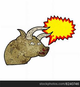 cartoon angry bull head with speech bubble