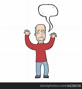 cartoon angry dad with speech bubble