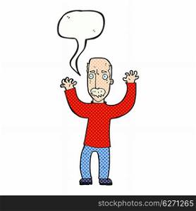 cartoon angry dad with speech bubble