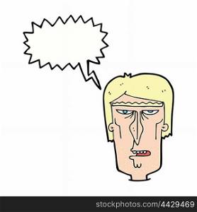 cartoon angry face with speech bubble