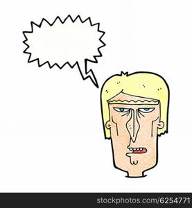 cartoon angry face with speech bubble