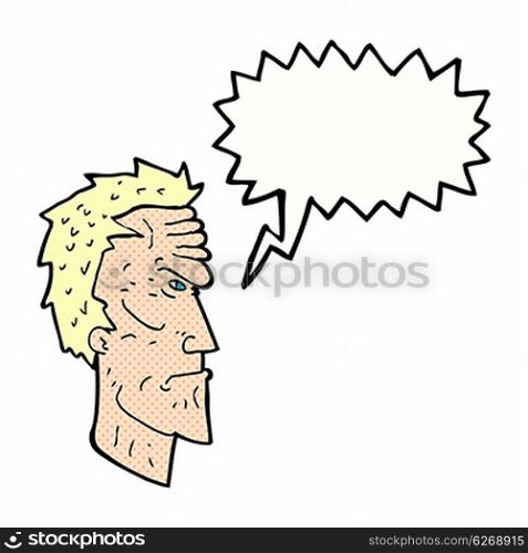 cartoon angry face with speech bubble