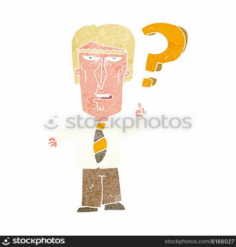 cartoon angry man asking question