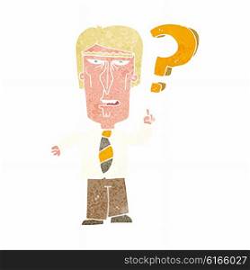 cartoon angry man asking question