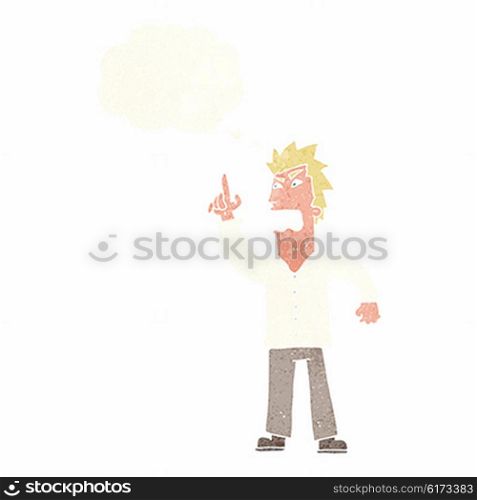 cartoon angry man making point with thought bubble