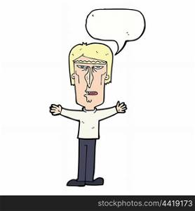 cartoon angry man with speech bubble