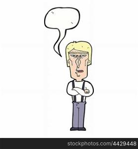 cartoon angry man with speech bubble