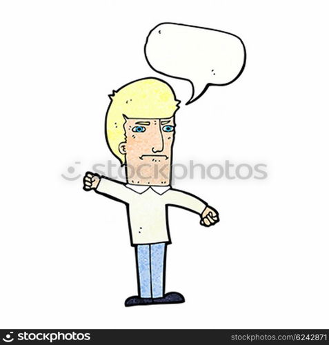 cartoon angry man with speech bubble