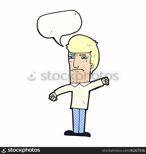 cartoon angry man with speech bubble