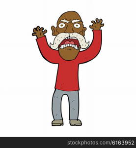 cartoon angry old man