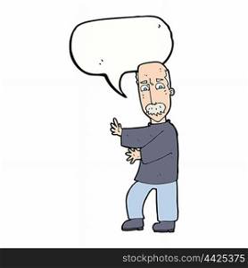 cartoon angry old man with speech bubble