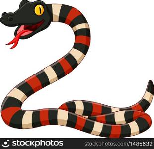 Cartoon angry snake on white background