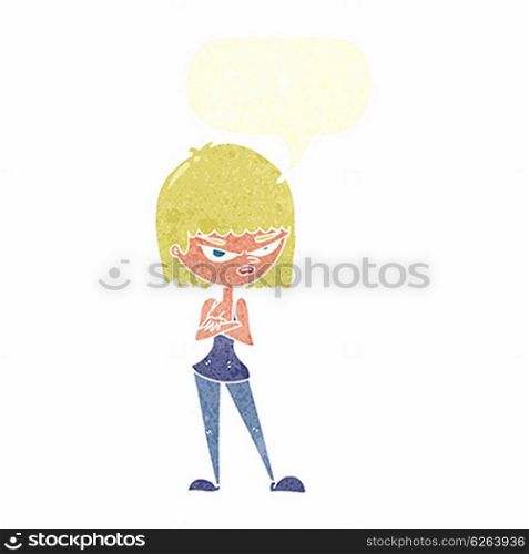cartoon angry woman with speech bubble
