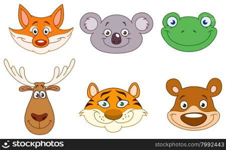 Cartoon animal head collection