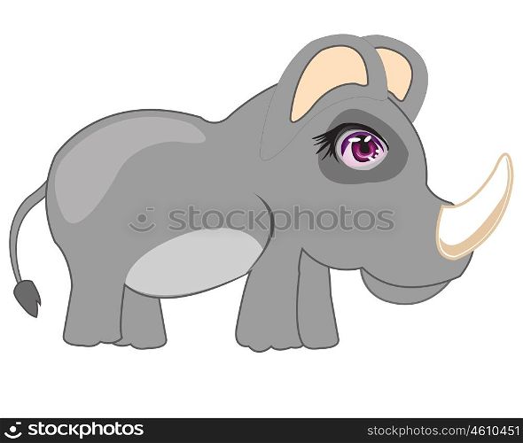 Cartoon animal rhinoceros. Animal rhinoceros on white background is insulated