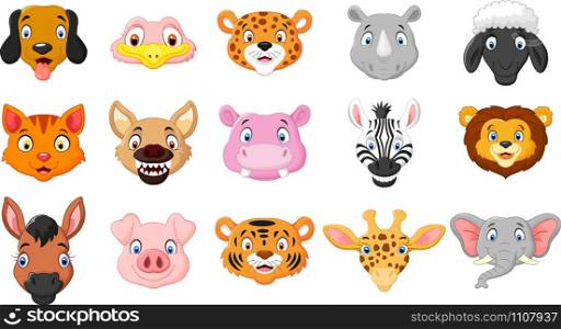 Cartoon animals smiling