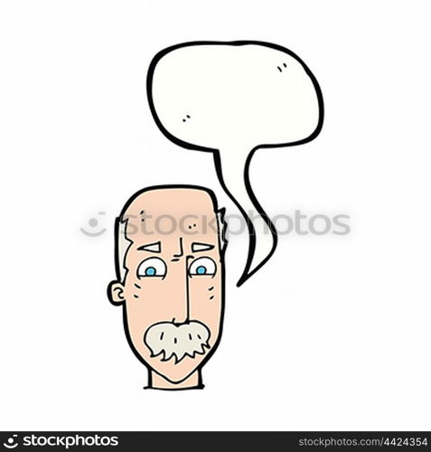 cartoon annnoyed old man with speech bubble