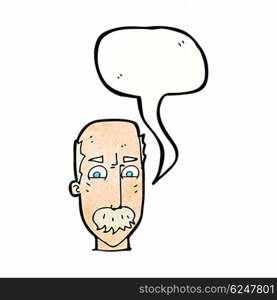 cartoon annnoyed old man with speech bubble