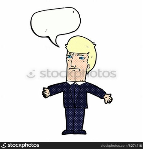 cartoon annoyed boss with speech bubble