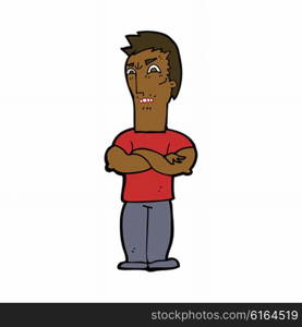 cartoon annoyed man with folded arms