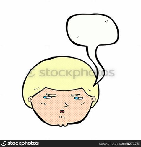 cartoon annoyed man with speech bubble