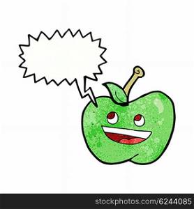 cartoon apple with speech bubble