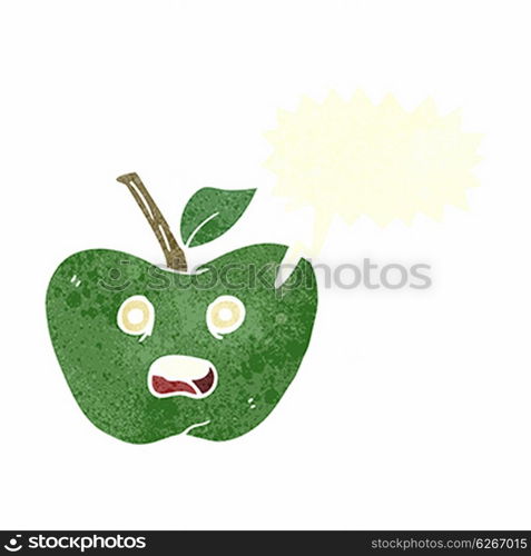 cartoon apple with speech bubble