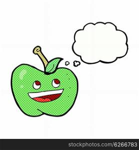 cartoon apple with thought bubble