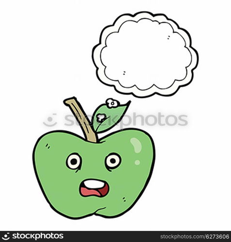 cartoon apple with thought bubble