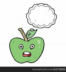 cartoon apple with thought bubble