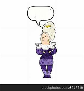 cartoon aristocratic woman with speech bubble