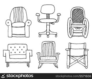 Cartoon armchairs set