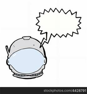 cartoon astronaut face with speech bubble