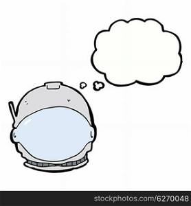 cartoon astronaut face with thought bubble