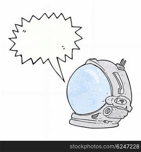 cartoon astronaut helmet with speech bubble