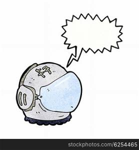 cartoon astronaut helmet with speech bubble