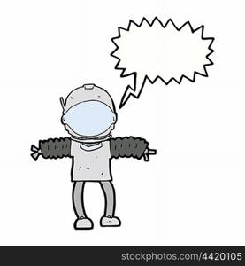 cartoon astronaut with speech bubble