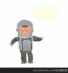 cartoon astronaut with speech bubble