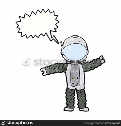 cartoon astronaut with speech bubble