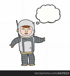cartoon astronaut with thought bubble